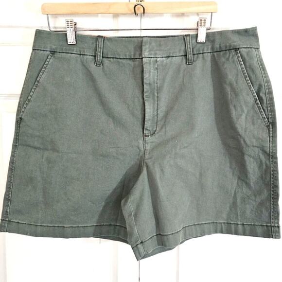 Anne Klein NWT Chino‎ Shorts 16 Womens Olive Green Summer Preppy Beach Outdoor - Picture 1 of 7